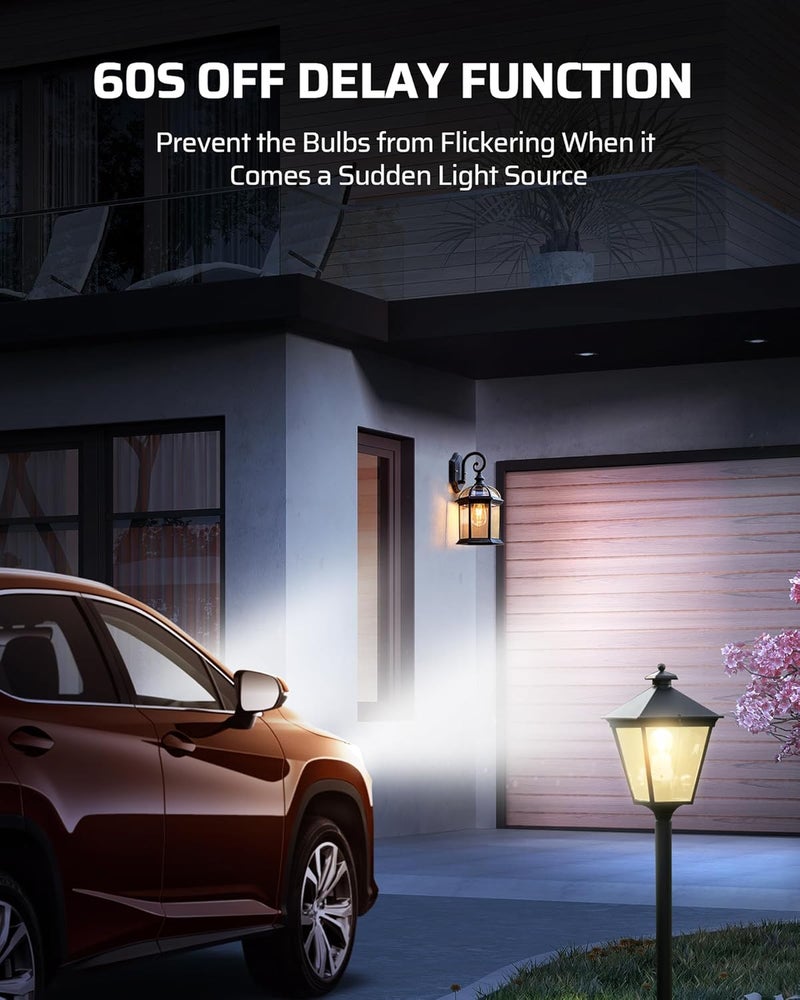 DEWENWILS Light Sensor Socket, Dusk to Dawn Sensor Socket, Light Bulb Socket for Light Fixtures, Compatible with Incandescent/CFL/LED/Halogen Bulbs, 4 Pack, ETL Listed - Image 4